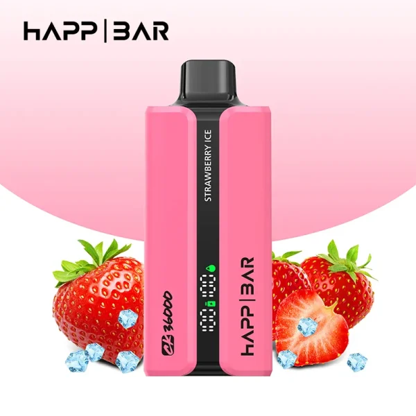 Вейп HAPP 36000 дръпки Ягода Айс – ел. цигара с дисплей и охлаждащ ефект