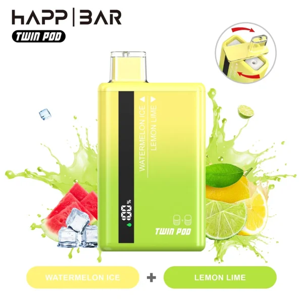 Вейп HAPP DUO 35000 дръпки – Лимон и Лайм/Диня Айс