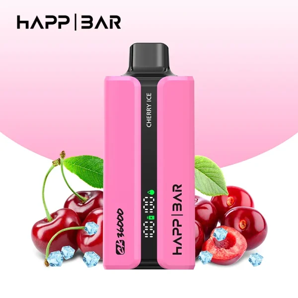 Вейп HAPP 36000 дръпки Cherry Ice – ел. цигара с дисплей и охлаждащ ефект