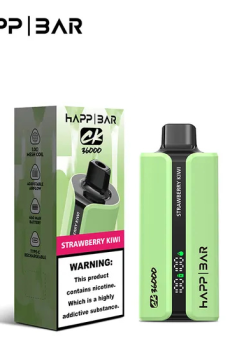 Вейп HAPP 40000 дръпки Strawberry Kiwi – електронна цигара с дисплей, USB-C и 2% никотин