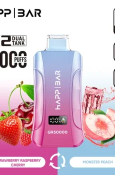 Вейп HAPP BAR GR50000 – Watermelon Raspberry / Love 66, 50 000 дръпки, 2% никотин, с дисплей и два вкуса
