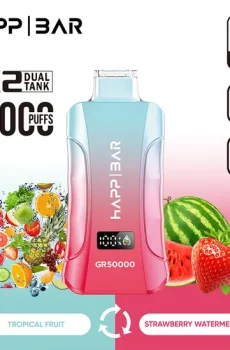 Вейп HAPP BAR GR50000 – Tropical Fruit / Strawberry Watermelon, 50 000 дръпки, 5% никотин, с дисплей и два вкуса