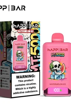 Вейп HAPP MT50000 – Watermelon Ice, 50 000 дръпки, 5% никотин, с дисплей и USB-C