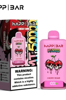 Вейп HAPP MT50000 – Cherry, 50 000 дръпки, 5% никотин, с дисплей и USB-C