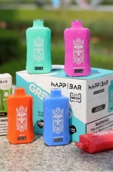 Вейп HAPP 30000 дръпки – Blackberry Mint, 5% никотин, с дисплей и охлаждащ ефект