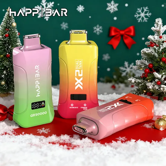 Вейп HAPP GR50000 – 50 000 дръпки, Grape Ice / Strawberry Kiwi, 5% никотин, с дисплей и двойни вкусове - Image 2