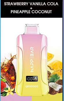 Вейп HAPP GR50000 – 50 000 дръпки, Strawberry Vanilla Cola / Pineapple Coconut, 5% никотин, с дисплей и двойни вкусове
