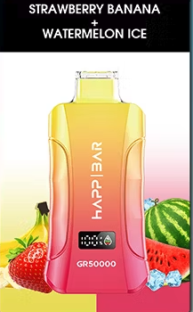 Вейп HAPP GR50000 – 50 000 дръпки, Watermelon Ice / Strawberry Banana, 5% никотин, с дисплей и двойни вкусове