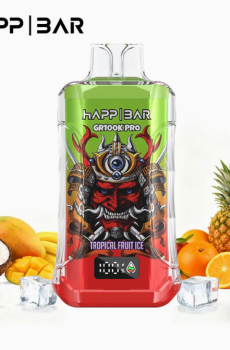 Вейп HAPP MEGA 100 000 дръпки – Tropical Fruit Ice, 2% никотин, с дисплей
