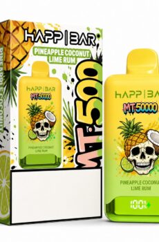 Вейп HAPP MT50000 – Pineapple Coconut Lime Rum, 50 000 дръпки, с дисплей и USB-C
